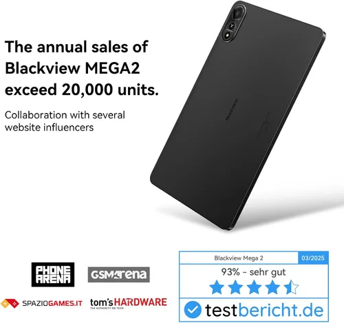 Vista 8 de Tableta Blackview Android con teclado, tableta grande de 12 pulgadas, tabletas computadora con Gemini AI, lápiz, 24GB+128GB/2TB, pantalla 2K FHD+