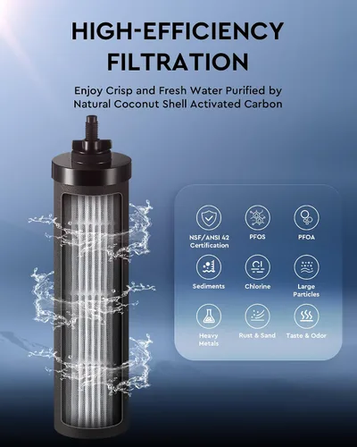 Vista 3 de CO-Z Sistema de filtro de agua alimentado por gravedad, sistema de filtración de agua de encimera de 2.25 galones, purificador de agua por gravedad