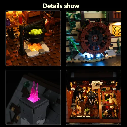 Vista 5 de Kyglaring Kit de luces LED compatible con el juego de modelos Lego 21341, accesorios de iluminación compatibles con Disney Hocus Pocus: The