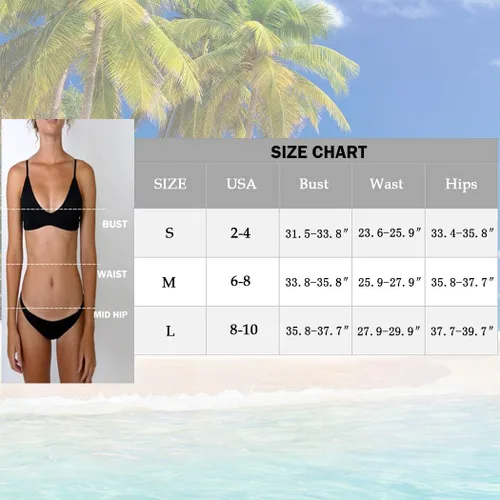 Vista 7 de Juego de traje de baño para mujer bikini triangular con tanga con lazos
