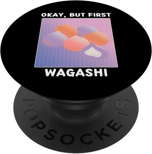 Vista 6 de Cute Kawaii Wagashi Okay, But First Wagashi Japanese Style PopSockets MagSafe PopGrip for iPhone