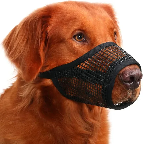 Vista 10 de Mayerzon Bozal para Perro, Bozales de Malla Suave para Perros Pequeños, Medianos y Grandes Chihuahua Poodle Husky Labrador Retriever, Protector