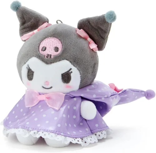 Vista 4 de Lindo llavero de peluche Kuromi Kawaii de peluche de animal de peluche llavero de coche accesorios de regalo para mujeres