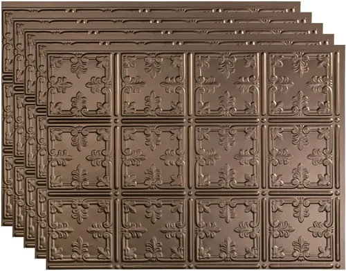 Vista 15 de FASÄDE Panel decorativo para salpicaduras de vinilo de estilo tradicional / patrón 10 en bronce antiguo (muestra de 6 x 6 pulgadas)