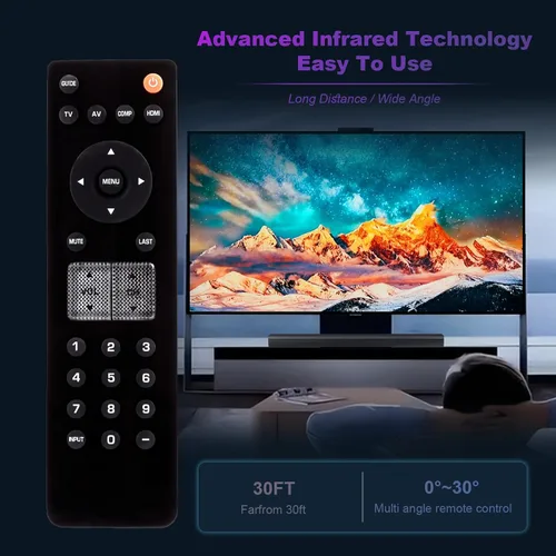 Vista 5 de VR2 - Control remoto reemplazado compatible con VIZIO TV VO370M VL260M VO420E VECO320L VECO320L1A VECO320LHDTV VP323HDTV10A VP422HDTV10A