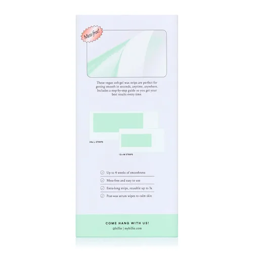 Vista 7 de Kit de Cera Billie - Cuerpo y Axilas - Fácil y Conveniente - Sin Calor - Hecho con Aloe y Aceite de Aguacate - Soft-Gel Vegano - 36 tiras de cera