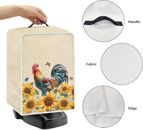 Vista 159 de Funda para cafetera, poliéster, azul, se adapta a la mayoría de máquinas de café estándar, protector resistente al polvo, huellas dactilares Playa