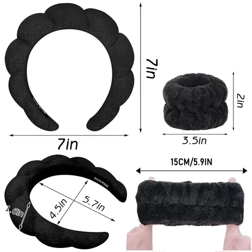 Vista 7 de Diadema de spa para lavar la cara, diademas suaves para el cuidado de la piel para eliminación de maquillaje, ducha, diadema de maquillaje