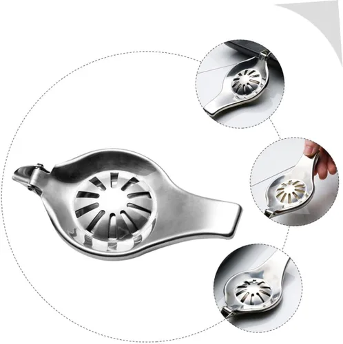 Vista 5 de NUOBESTY Exprimidor manual de limón de acero inoxidable, exprimidor de frutas resistente, prensa de cítricos multifuncional para uso doméstico