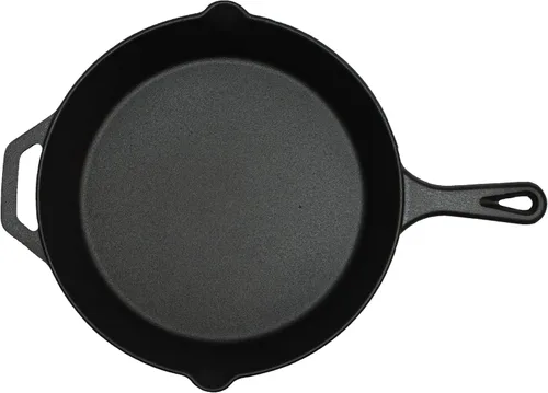 Vista 7 de Juego de utensilios de cocina de hierro fundido de 5 piezas, sartenes pre-sazonadas de 12 y 8 pulgadas, 2 planchas planas y salvamanteles