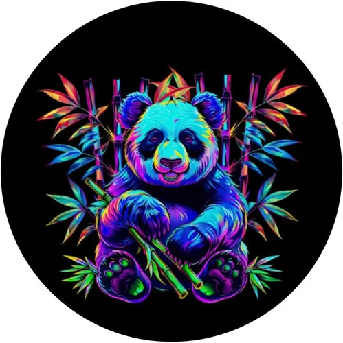 Vista 3 de Streetwear synthwave 80s 90s retro cute boys panda bamboo PopSockets Adhesive PopGrip