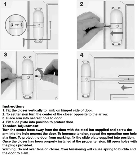 Vista 3 de Resorte de seguridad para puerta, marrón de Prime-Line Products KC17HD., KC16HD