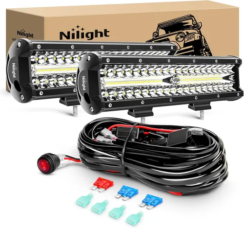 Vista 10 de Nilight ZH411-A 12” 12” 300 W, 300 W, triple fila de inundación Spot Combo 30000LM Led Off Road luces para camiones con juego de arnés de cableado