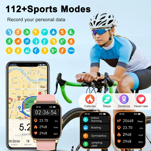 Vista 4 de Reloj inteligente para mujer con rastreador de ejercicios: relojes inteligentes para mujer, relojes digitales para hombre, marca/respuesta