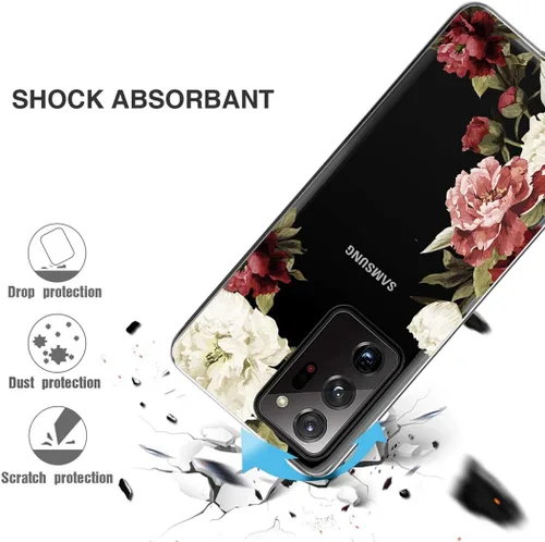 Vista 7 de Funda para Galaxy Note 20 Ultra 5G Funda transparente para niñas, TPU suave a prueba de golpes, funda protectora transparente para Samsung Galaxy