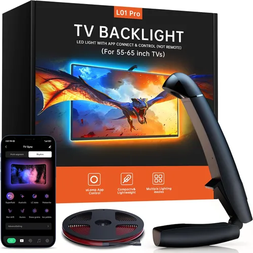 Vista 9 de Retroiluminación LED para TV, luces de TV cortables de 11.5 pies que cambian con TV para pantalla de 32 a 50 pulgadas y monitor de PC