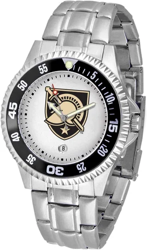 Vista 44 de SunTime Reloj de cuarzo de 1.575 in para hombre, correa de acero inoxidable de 0.787 in, esfera Gameday