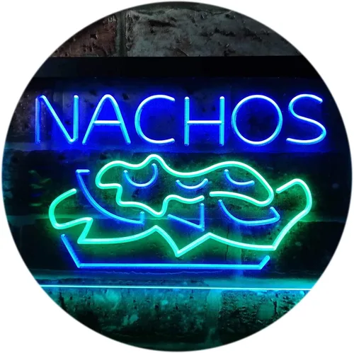 Vista 19 de ADVPRO Nachos Café - Letrero de neón LED de doble color, azul y rojo, 16 x 12 pulgadas, st6s43-i0314-Br