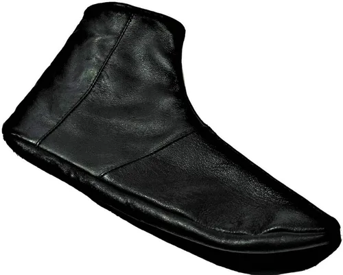 Vista 6 de Calcetines unisex de piel auténtica, color negro, Khuffs Hajj Umra