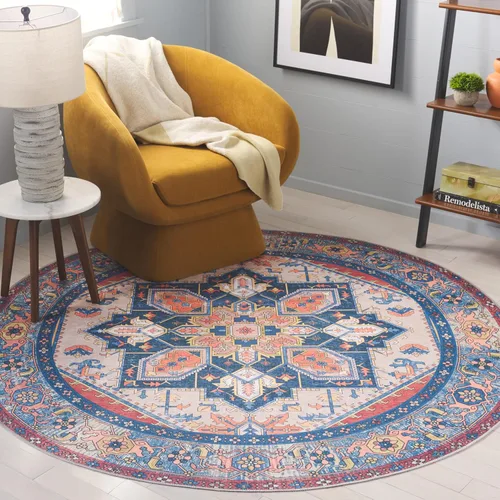 Vista 19 de SAFAVIEH Alfombra lavable Arizona Collection – 3 x 5 pies, marfil y al óxido, antideslizante y fácil de limpiar, ideal para sala de estar, entrada