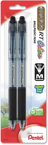 Vista 28 de Pentel RSVP RT Colors - Bolígrafo retráctil (1.0mm) trazo medio, color rosa, barril, tinta rosa, caja de 12 (BK93CRP-P)