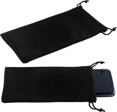 Vista 2 de Super Z Outlet Gafas de sol de microfibra negras y accesorios para teléfono celular, bolsa con cierre de cordón para limpieza, protección