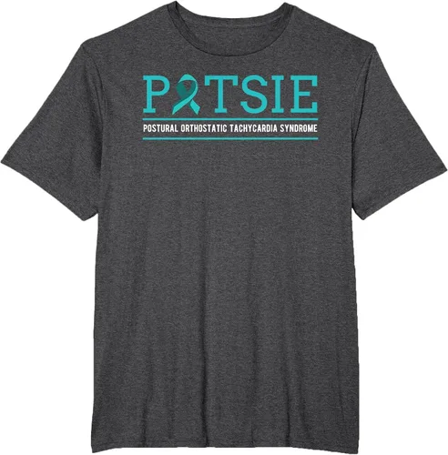 Vista 79 de POTS Dysautonomia Turquoise Ribbon Autonomic Dysfunction T-Shirt Asphalt Grey