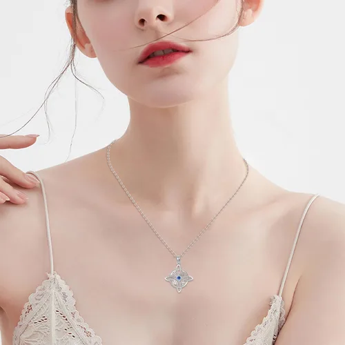 Vista 71 de YAFEINI Collar con dije de nudo de bruja de plata de ley, amuleto de bruja de cruz celta, regalo para mujer
