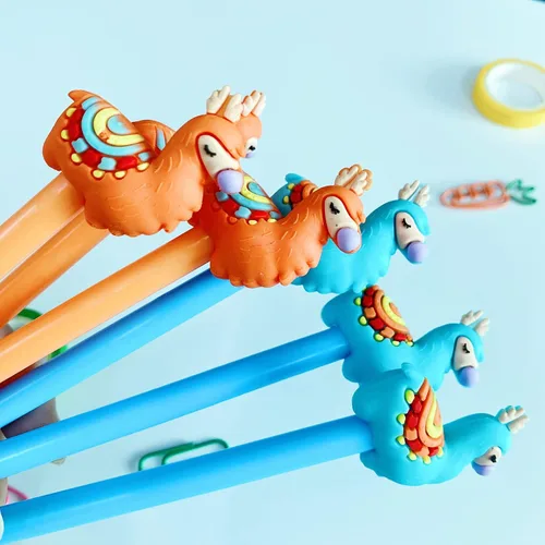Vista 3 de Animal Llama Alpaca Oveja Camel Bolígrafos de Gel Set Moda Lindo Colorido Kawaii Encantador Colorido Bolígrafos de Gel de Oficina Material Escolar