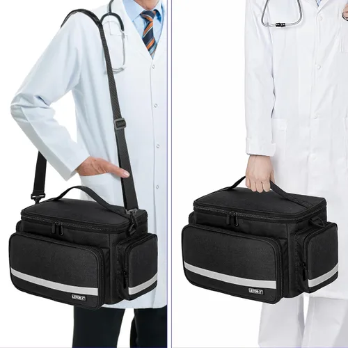 Vista 6 de LEFOR·Z Bolsa Médica, Bolsa de Primeros Auxilios Vacía, Almacenamiento para Enfermera de Salud Doméstica, Caja Organizadora de Botiquín