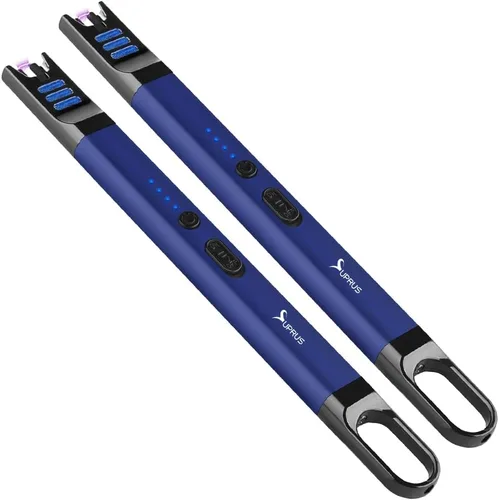 Vista 10 de SUPRUS Encendedor eléctrico de arco para velas, resistente al viento, sin llama, recargable por USB, con luz LED, para velas, camping, barbacoa