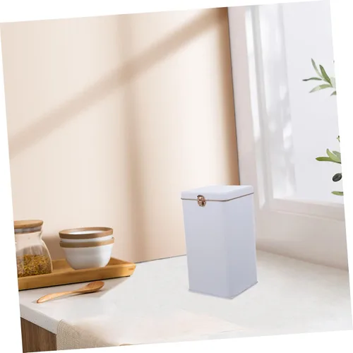 Vista 4 de Luxshiny Latas rectangulares del metal del té verde del té del metal de la hojalata del metal blanco envase de la lata