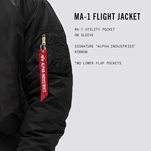 Vista 4 de Alpha Industries MA-1 Bomber Flight Jacket - Chaqueta de vuelo de piloto de combate Negro
