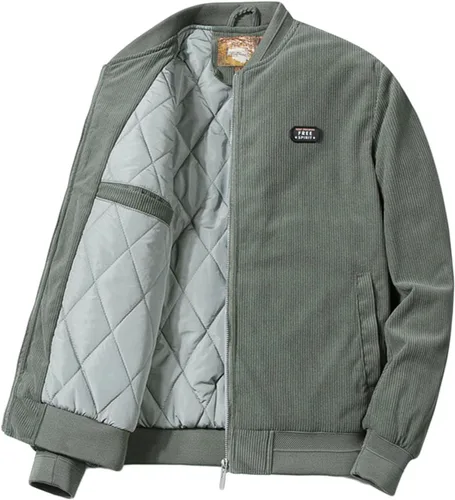 Vista 6 de Chaquetas bomber negras para hombre: abrigos de vuelo de manga larga con cremallera completa y bolsillos, ajuste holgado, trajes de otoño e invierno