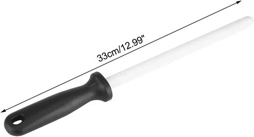 Vista 5 de Afilador de cerámica de 8 pulgadas para tijeras de cocina, herramienta eficiente de afilado grueso y fino con mango ABS