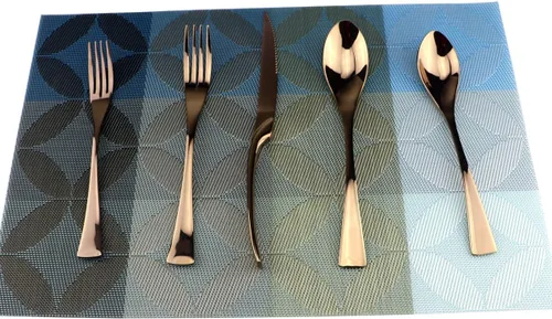 Vista 13 de Juego de cubiertos de acero inoxidable 18/10, cubiertos de cocina, juego de utensilios de cocina, cuchillo para carne, negro pulido espejo, juego