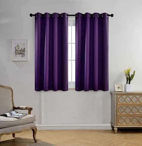 Vista 24 de Miuco paneles de cortina de oscurecimiento con arandelas, cortinas opacas con textura para salón, juego de 2