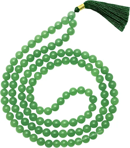 Vista 119 de Collar y Pulsera de Cuentas de Oración Japa Mala de Amazing Gemstone, 108 Cuentas para Meditación turquesa (African Turquoise)