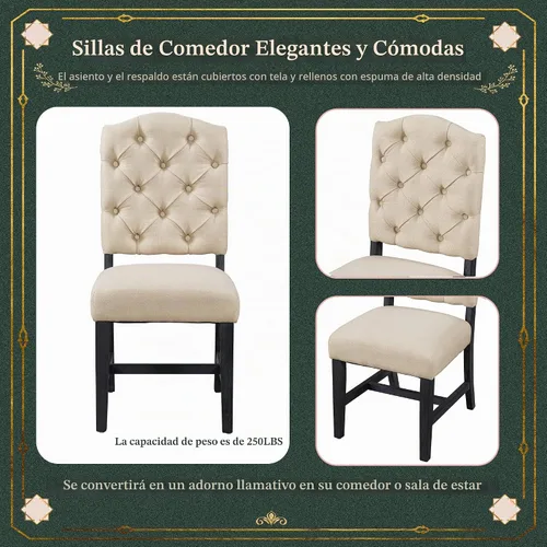 Vista 8 de Harper & Bright Designs TREXM - Juego de mesa de comedor de estilo retro funcional con mesa extensible y 4 sillas tapizadas para comedor y sala