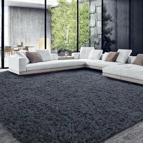 Vista 12 de HOMBYS - Alfombra peluda de 9 x 12 pies, alfombra de pelo sintético ultra suave y grande, alfombra antideslizante para dormitorio y sala de estar