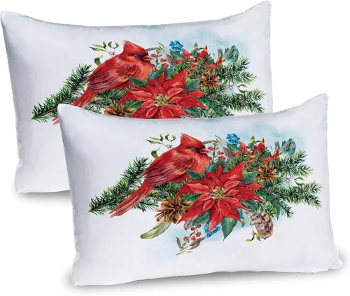 Vista 60 de Lunarable Juego de 2 fundas para almohada de otoño, tema vintage otoñal con estilo granja, ilustración de flores silvestres, artículo de cama