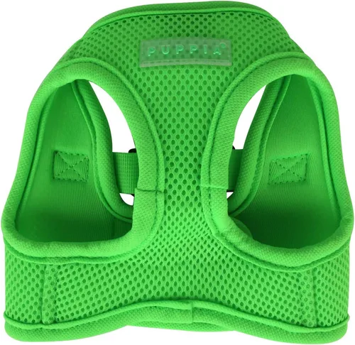 Vista 2 de Puppia Arnés de chaleco suave neón Step-in sin estrangulamiento, sin tirones, entrenamiento para perros pequeños y medianos, verde, XS