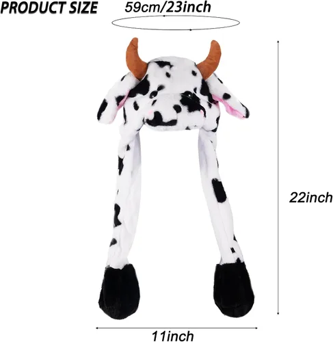 Vista 4 de CICITOYWO Sombrero de Animal de Peluche Divertido con Orejas en Movimiento, Gorra Saltarina Linda, Unisex, Regalo para Niños y Adultos, Fiesta