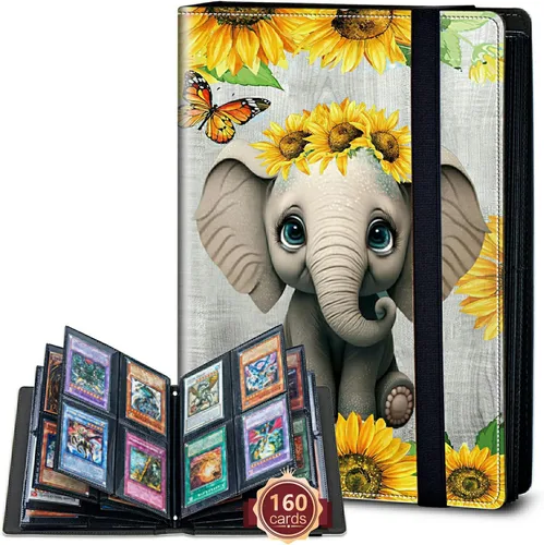 Vista 75 de Rossy Carpeta de tarjetas con 4 bolsillos, carpeta de tarjetas intercambiables, álbum de colección de tarjetas, para 160 tarjetas de carga lateral