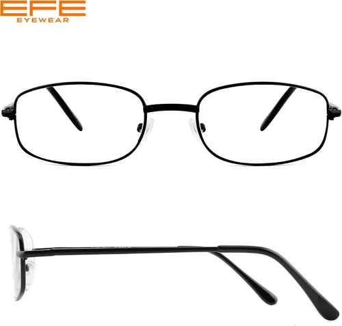 Vista 3 de EFE Lentes de lectura con marco de alambre de metal para hombres y mujeres, lentes ligeros con bisagra de resorte 1.0, paquete de 4