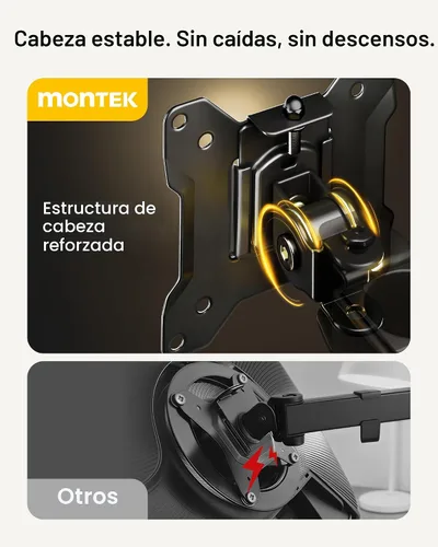 Vista 3 de MonTEK - Soporte doble apilado para monitor de 17 a 32 pulgadas, 22 libras cada uno