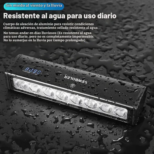 Vista 6 de Luces de bicicleta, luz de bicicleta de 4800 lúmenes con 4 modos, 14000 mAh USB-C recargable luz de bicicleta para bicicleta para conducción