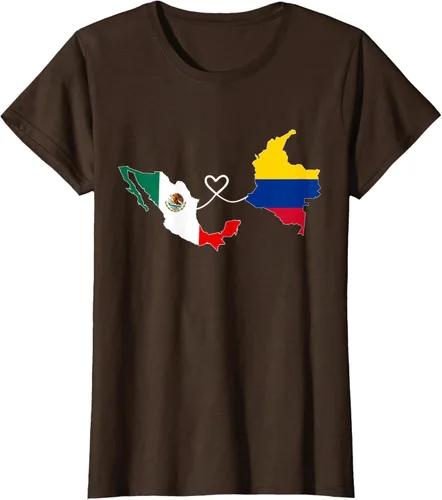 Vista 19 de Camiseta Half Colombian Half Mexican Flag Map DNA Mexico Colombia