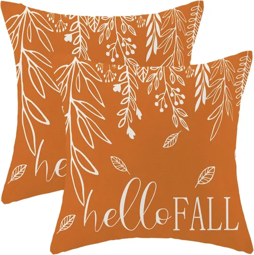Vista 41 de Juego de 2 fundas de almohada de Halloween de 16 x 16 pulgadas, fundas de almohada de murciélagos negros y crema, fundas de cojín decorativas