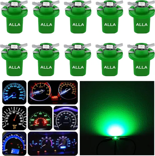 Vista 8 de Alla Lighting Bombillas LED superbrillantes B8.3D 17058 202259 2721 MF8, luces de panel de instrumentos amarillo ámbar 3030 SMD, velocímetro